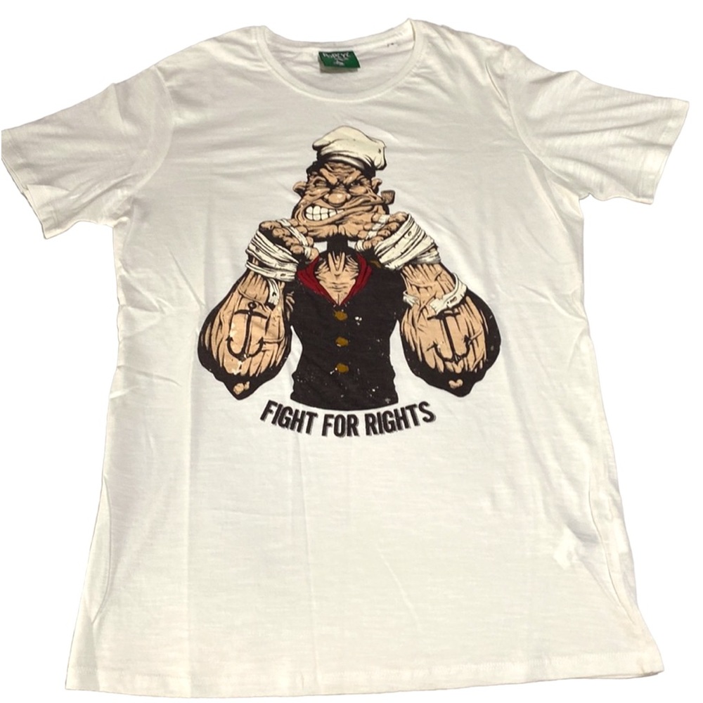 Popeye short sleeve medium t-shirt. New. From Capri Italy. 100% Cotton. Artsy!